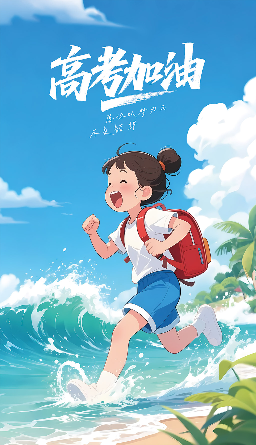 高考加油海报插画图片 高考加油海报插画图片