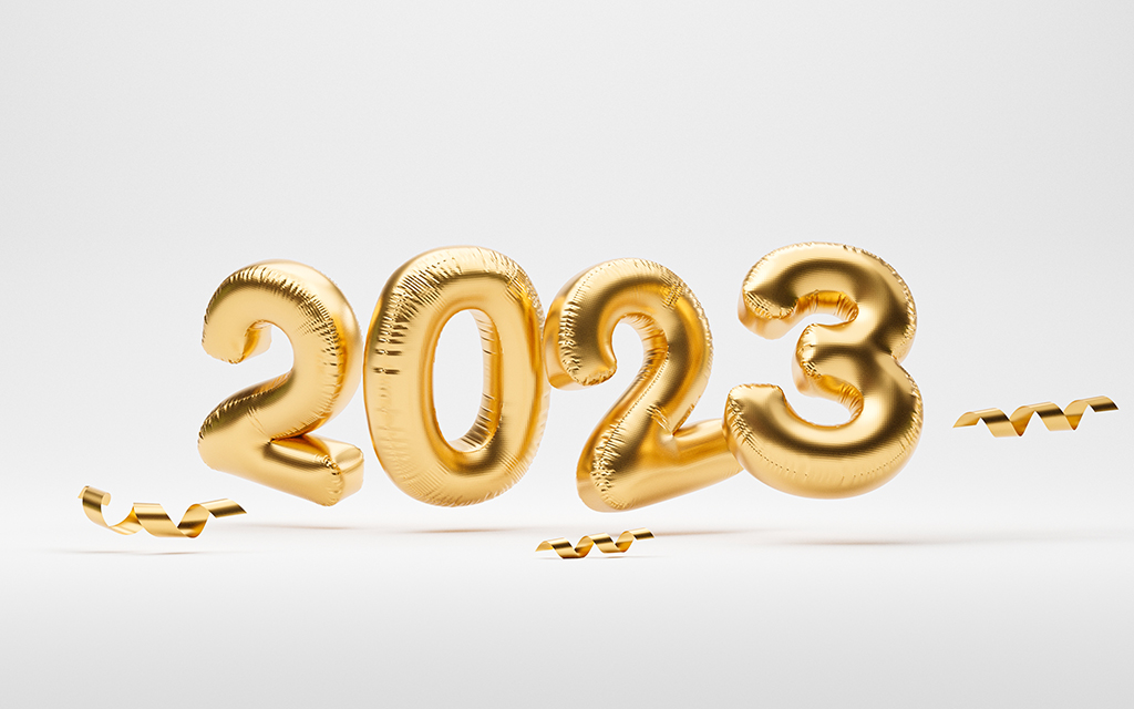 金色3D立体2023气球字体设计 金色3D立体2023气球字体设计