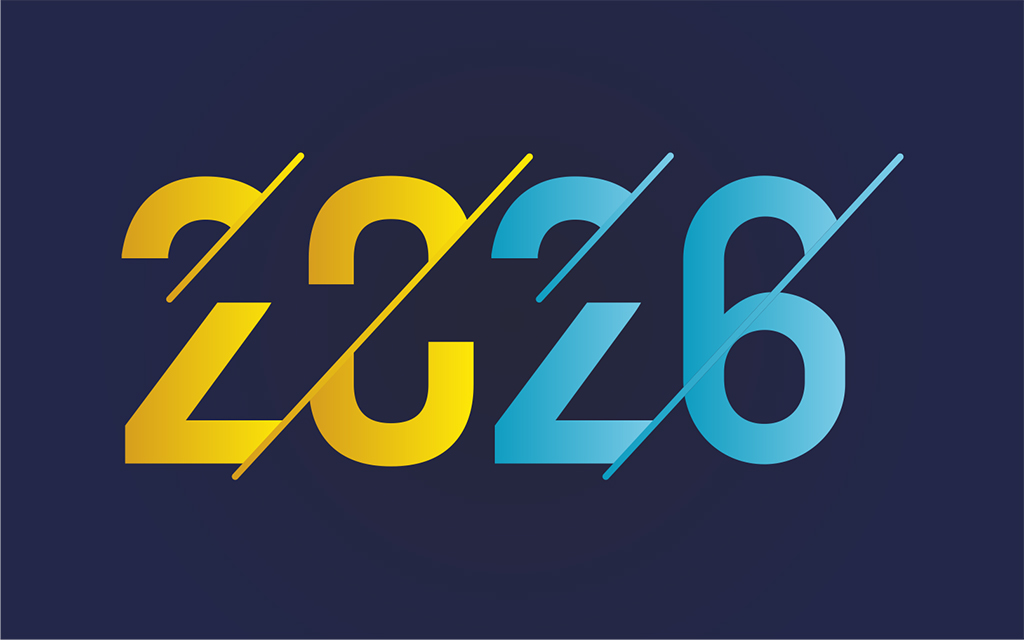 黄蓝创意2026艺术字